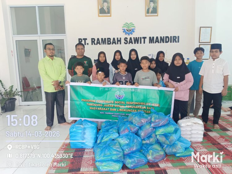 PT RSM Tebar Kebahagiaan, Santuni 150 Anak Yatim di Tiga Desa Rambah Samo
