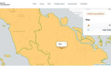 Prakiraan Cuaca Riau 10 April 2026, Peringatan Dini BMKG Waspada Hujan Lebat Disertai Petir dan Angin Kencang Sore Ini