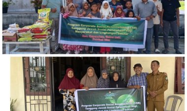 PT Era Sawita Salurkan Paket Sembako untuk Fakir Miskin dan Santunan Anak Yatim di Sejumlah Desa Kecamatan Kepenuhan