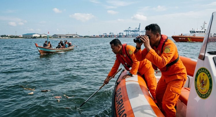 Agustinus Laia ABK Kapal Pompong Jatuh di Perairan Selat Rupat Dumai, Tim SAR Gabungan Masih Cari Korban