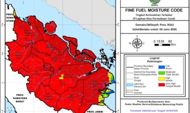 Prakiraan Cuaca Riau 5 Juni 2026, BMKG Ungkap Masih Ada Hujan Ringan hingga Sedang, 24 Titik Panas Menyala di Bumi Lancang Kuning