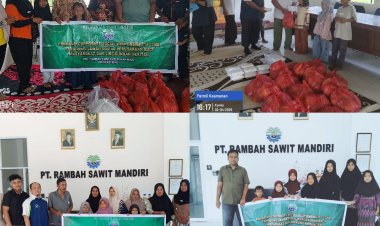 Wujud Kepedulian Sosial, PT Rambah Sawit Mandiri Salurkan 412 Paket Sembako di Tiga Desa