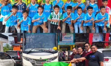 Camat Ujung Batu Lepas Kontingen SSB Young Abadi Menuju Piala Soeratin Regional Riau