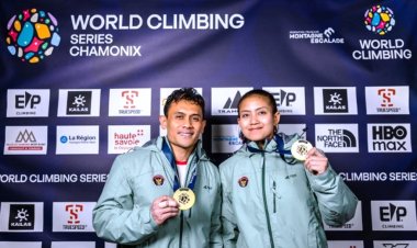 Desak Made Rita Kusuma Dewi dan Veddriq Leonardo Kawinkan Emas Speed Perorangan di World Climbing Series Chamonix Prancis