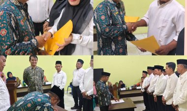 Lantik 6 Ketua RW dan 17 Ketua RT, Kades Suka Damai Ujungbatu Ajak Tingkatkan Pelayanan kepada Masyarakat