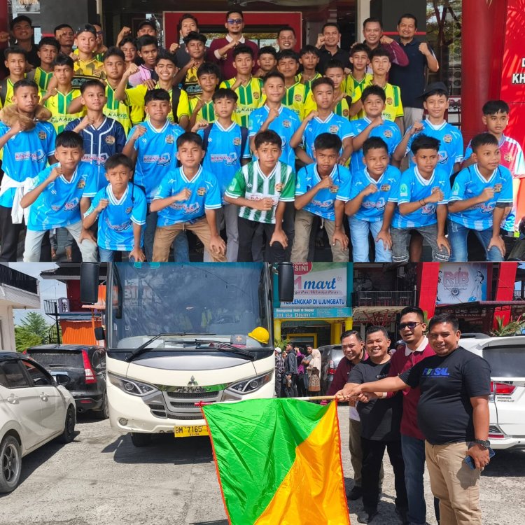Camat Ujung Batu Lepas Kontingen SSB Young Abadi Menuju Piala Soeratin Regional Riau