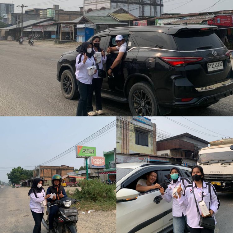 PSI Rohul Bagikan Masker kepada Masyarakat, Antisipasi Dampak Kabut Asap