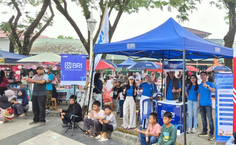 Dukung UMKM dan Transaksi Digital, BRI Cabang Perawang Buka Booth Saat CFD di Taman Motuyoko Perawang