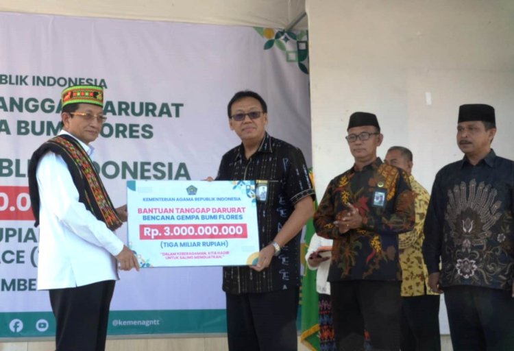 Gempa Flores Rusak 509 Rumah Ibadah, Menteri Agama Nasaruddin Umar Salurkan Bantuan Rp3 Miliar