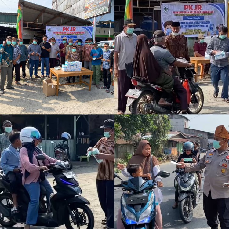 PKJR Ujung Batu Bagikan 1.200 Masker kepada Pengguna Jalan