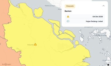Prakiraan Cuaca Riau 4 Oktober 2026, Peringatan Dini BMKG Waspada Hujan Lebat Disertai Petir dan Angin Kencang Pagi hingga Malam Hari