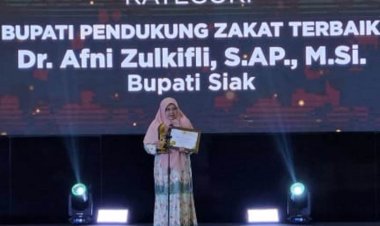 Bupati Siak Afni Zulkifli Masuk Top 5 Bupati Pendukung Zakat Terbaik di Indonesia